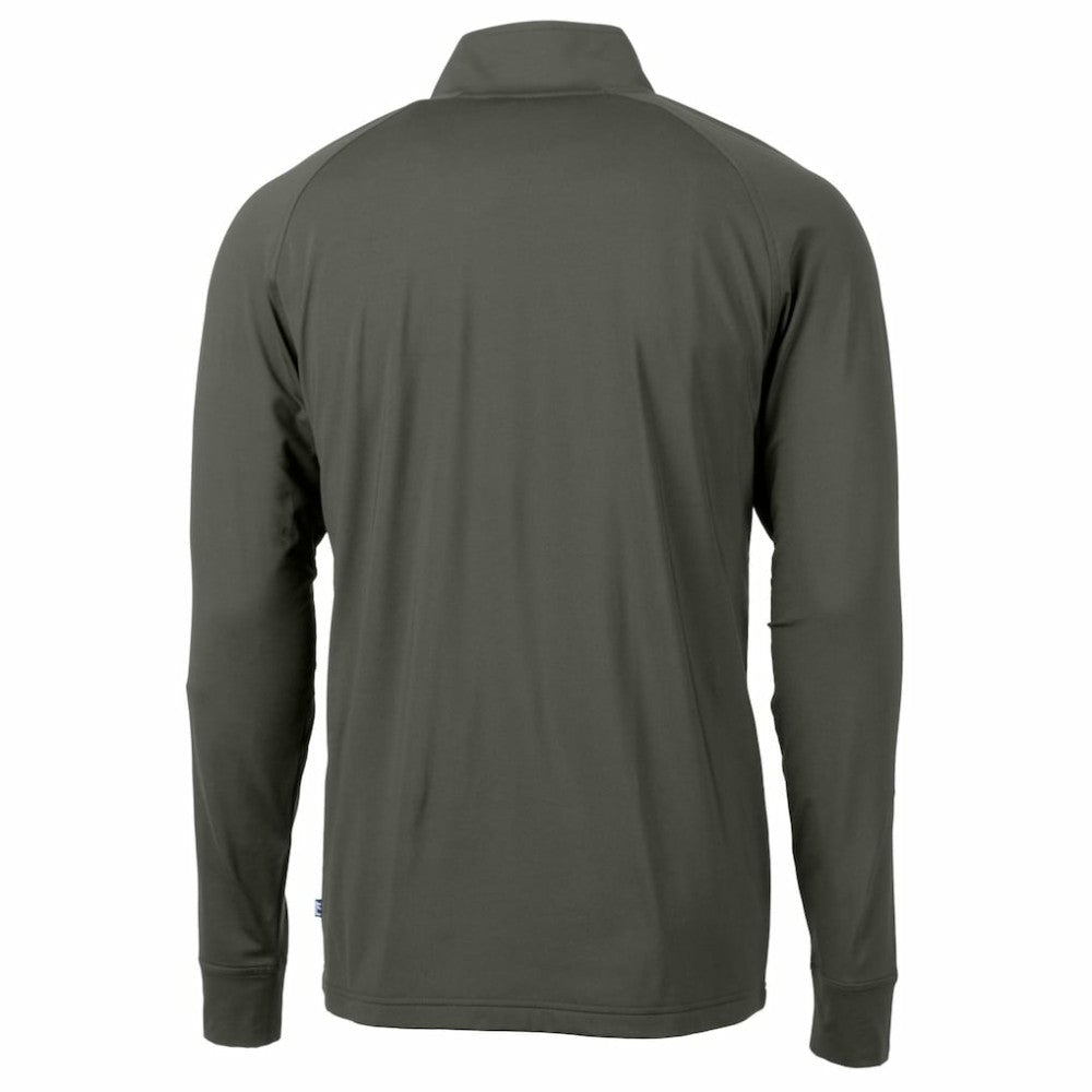 New York Mets Cutter & Buck Adapt Eco Raglan Quarter-Zip Jacket - Olive Jackets