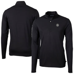 Seattle Mariners Cutter & Buck Virtue Eco Pique Quarter-Zip Jacket - Black Jackets