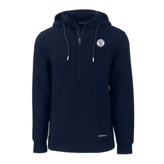 Milwaukee Brewers Cutter & Buck Roam Eco Recycled Tri-Blend Half-Zip Hoodie - Navy Hoodies