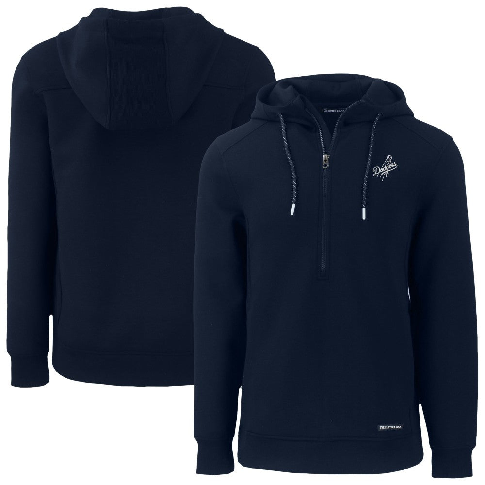 Los Angeles Dodgers Cutter & Buck Roam Eco Recycled Tri-Blend Half-Zip Hoodie - Navy Hoodies