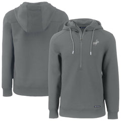 Los Angeles Dodgers Cutter & Buck Roam Eco Recycled Tri-Blend Half-Zip Hoodie - Gray Hoodies