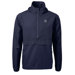 Seattle Mariners Cutter & Buck Charter Eco Recycled Anorak Half-Zip Hoodie Jacket - Navy Jackets