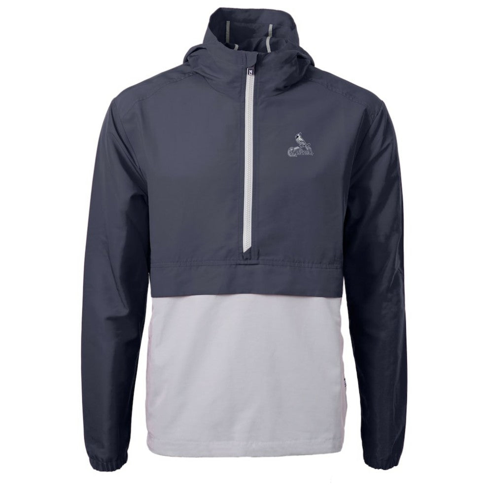 St. Louis Cardinals Cutter & Buck Charter Eco Recycled Anorak Half-Zip Hoodie Jacket - Navy Jackets
