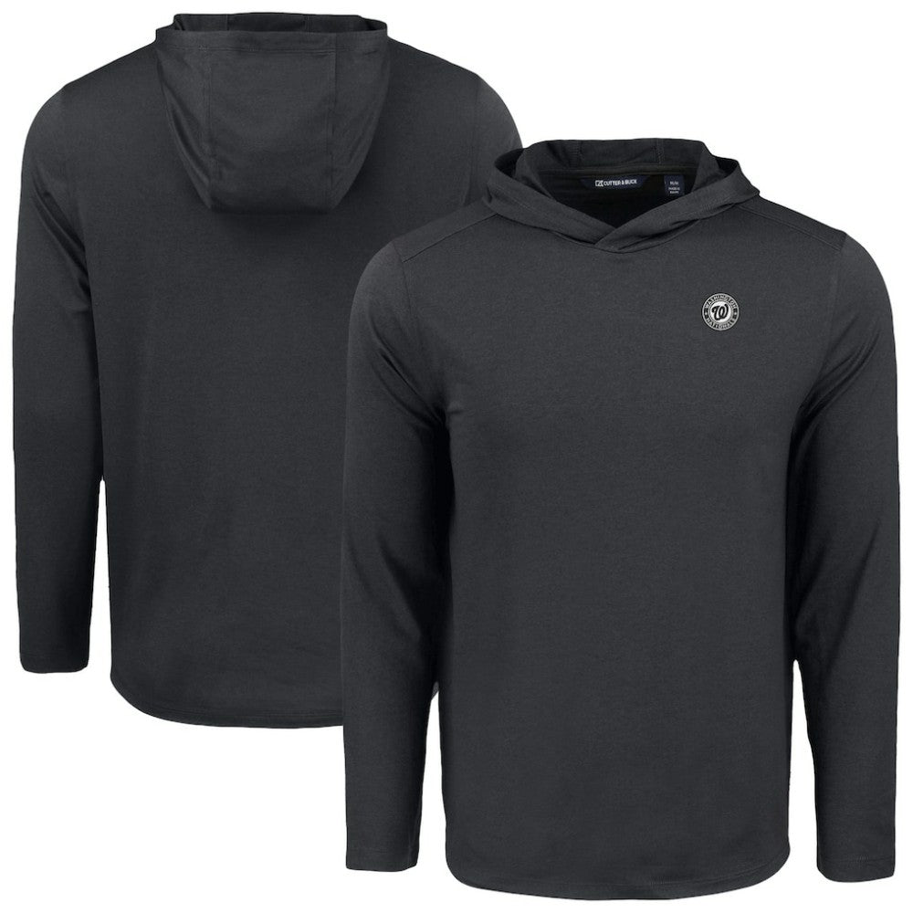 Washington Nationals Cutter & Buck Coastline Epic Comfort Eco Recycled Long Sleeve Hoodie T-Shirt - Black Hoodies