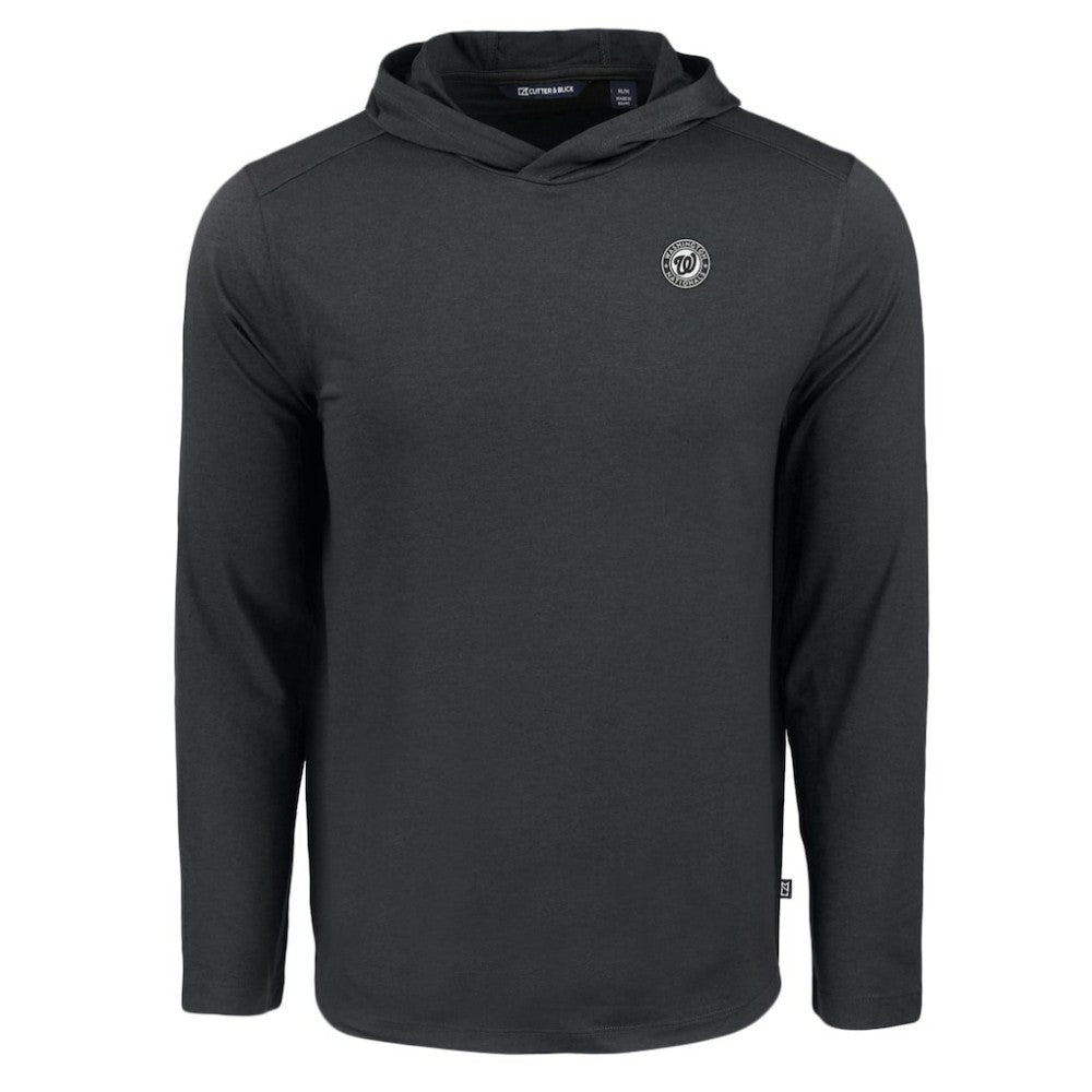 Washington Nationals Cutter & Buck Coastline Epic Comfort Eco Recycled Long Sleeve Hoodie T-Shirt - Black Hoodies
