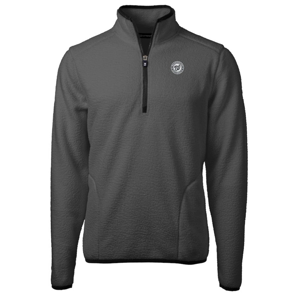 Washington Nationals Cutter & Buck Cascade Eco Fleece Quarter-Zip Jacket - Gray Jackets