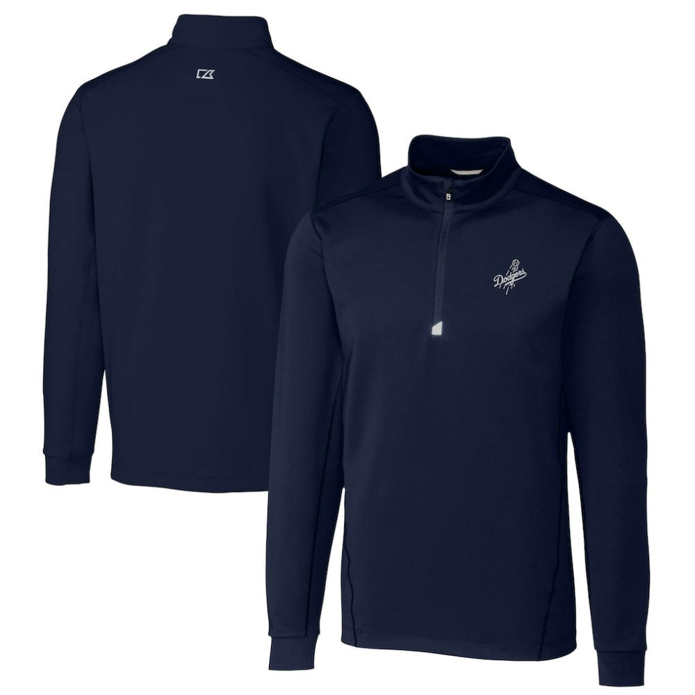 Los Angeles Dodgers Cutter & Buck Big & Tall Traverse Stretch Quarter-Zip Pullover Top - Navy Pullover