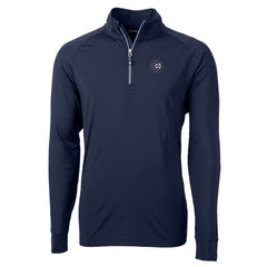 Chicago Cubs Cutter & Buck Big & Tall Adapt Eco DryTec Raglan Quarter-Zip Jacket - Navy Jackets