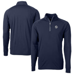 New York Yankees Cutter & Buck Big & Tall Adapt Eco DryTec Raglan Quarter-Zip Jacket - Navy Jackets