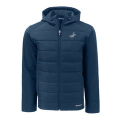 Los Angeles Dodgers Cutter & Buck Big & Tall Evoke Hybrid Eco Softshell Recycled Full-Zip Hooded PrimaLoft Jacket - Navy Jackets
