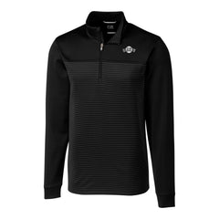 San Francisco Giants Cutter & Buck Big & Tall Traverse Stretch Stripe Eco Tri-Blend Quarter-Zip Top - Black Tops