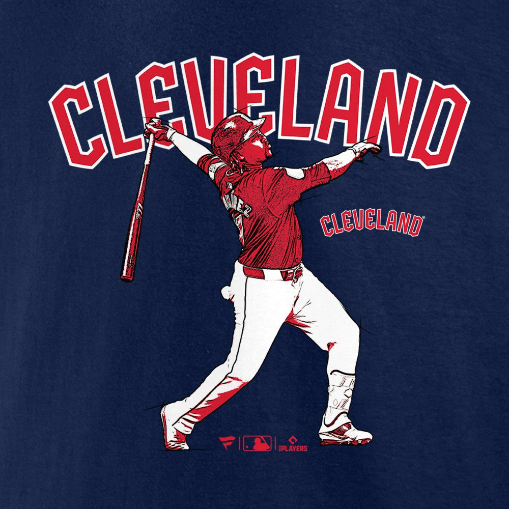 Jose Ramirez Cleveland Guardians Player Swing T-Shirt - Navy T-shirts