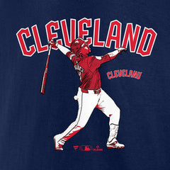 Jose Ramirez Cleveland Guardians Player Swing T-Shirt - Navy T-shirts