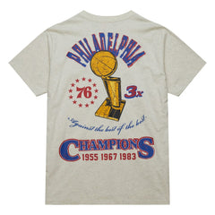Philadelphia 76ers Hardwood Classics Legacy Defined Retro Championship T-Shirt Oatmeal