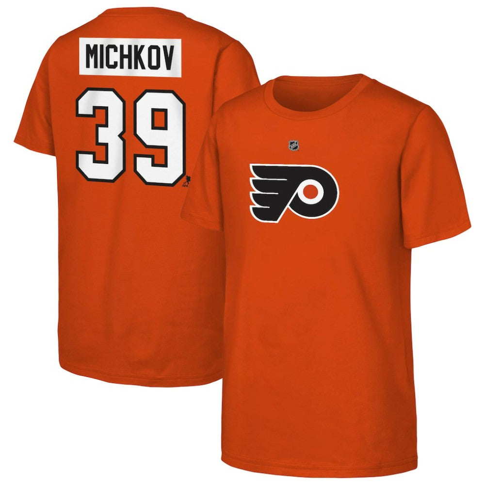NHL Matvei Michkov Philadelphia Flyers Youth Player Name & Number T-Shirt - Orange