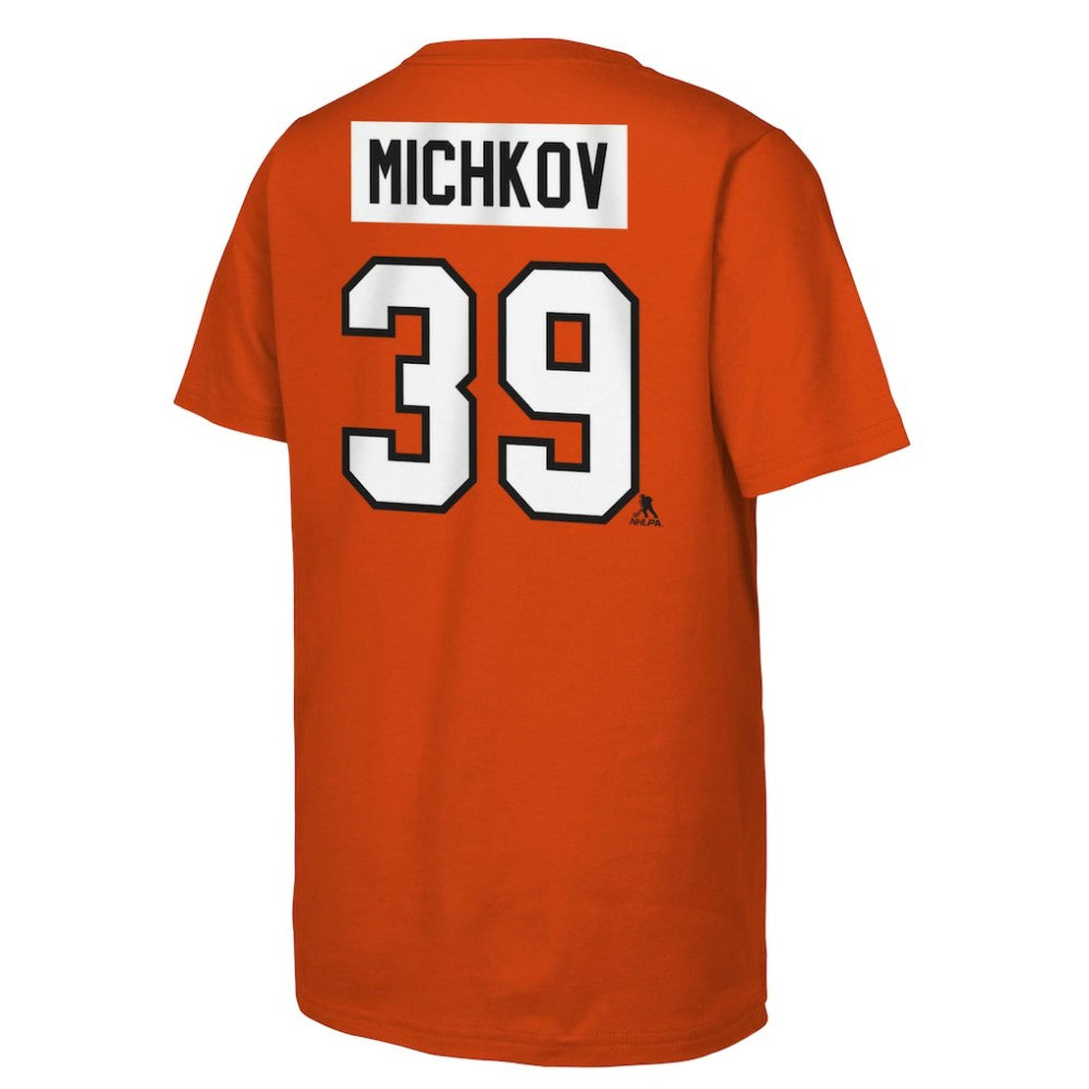 NHL Matvei Michkov Philadelphia Flyers Youth Player Name & Number T-Shirt - Orange