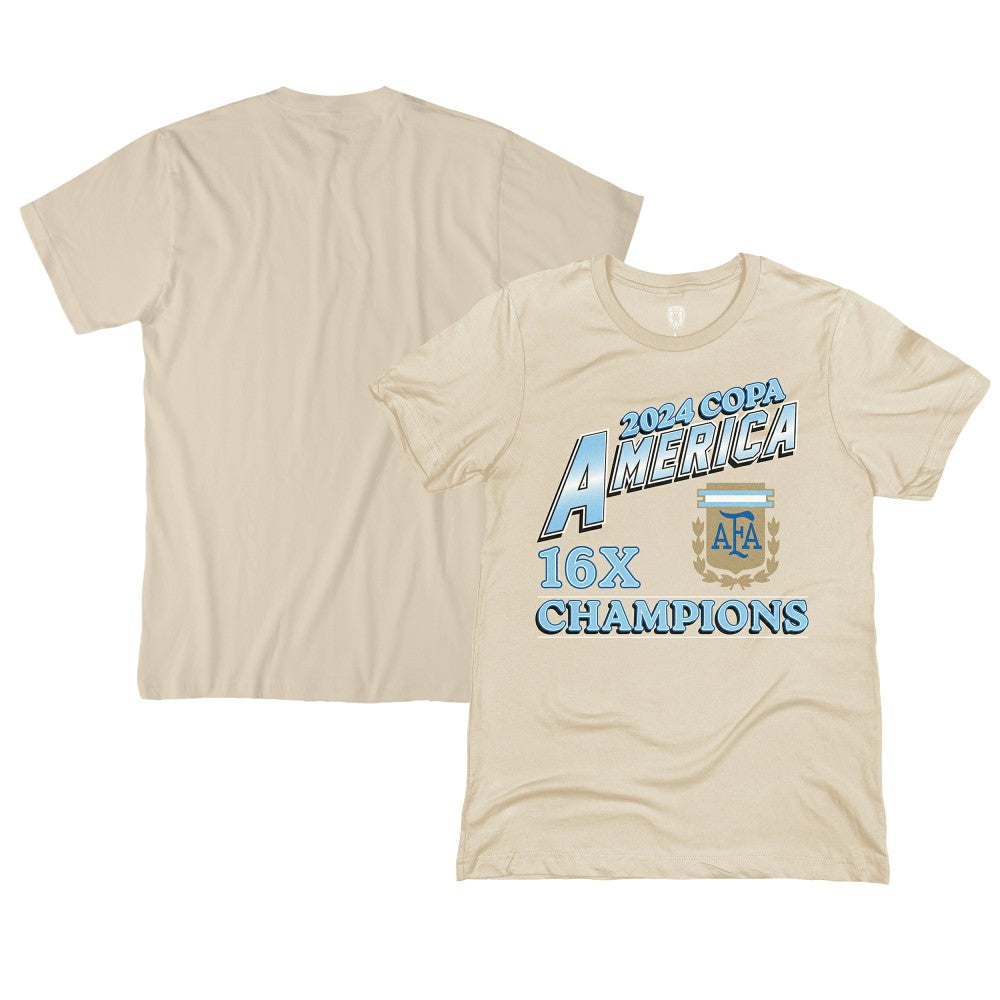 Argentina National Team 1863FC 16-Time Copa America Champions T-Shirt Cream