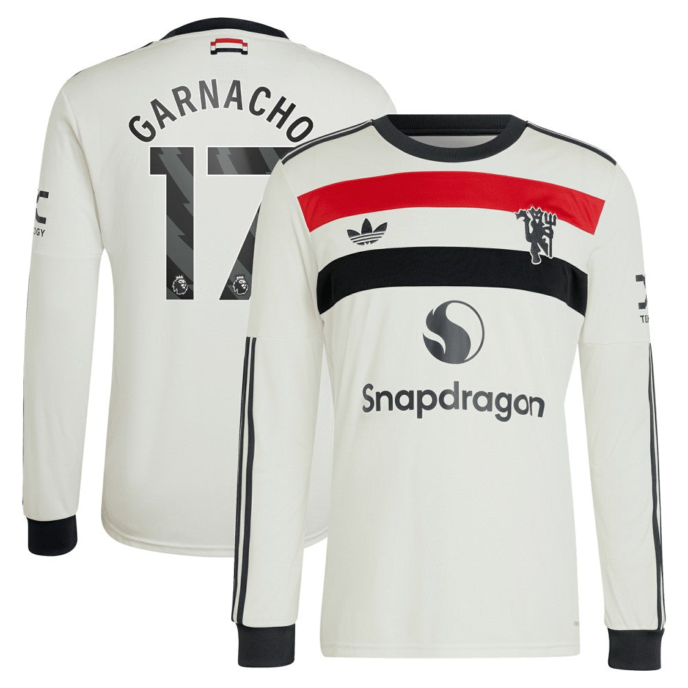 Alejandro Garnacho Manchester United Originals 2024/25 Third Replica Long Sleeve Jersey Cream shop