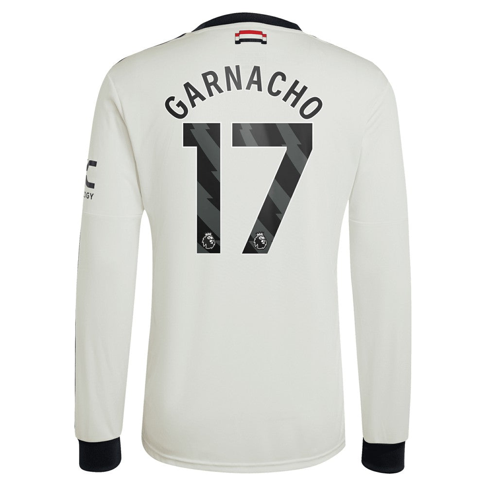 Alejandro Garnacho Manchester United Originals 2024/25 Third Replica Long Sleeve Jersey Cream shop