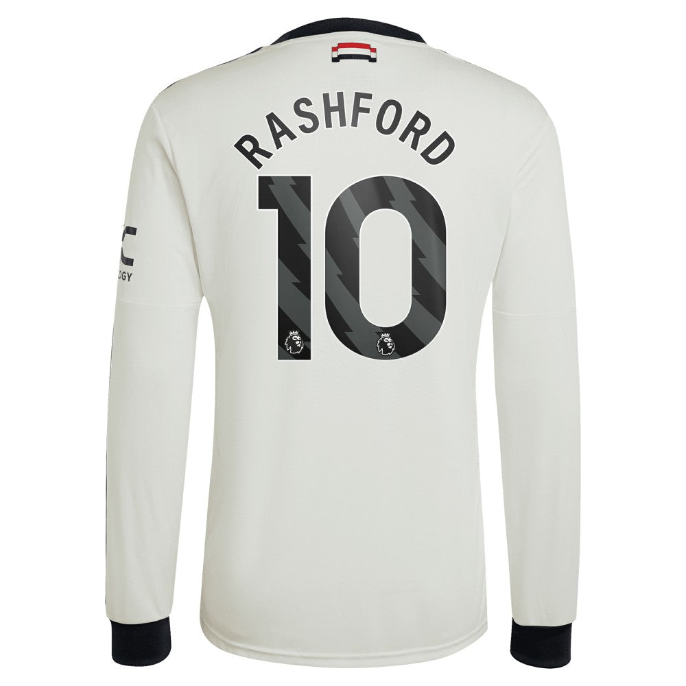 Marcus Rashford Manchester United Originals 2024/25 Third Replica Long Sleeve Jersey Cream