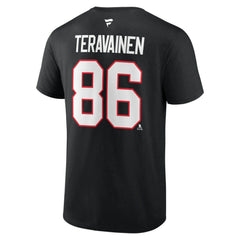 NHL Teuvo Teravainen Chicago Blackhawks Fanatics Authentic Stack Name & Number T-Shirt - Black