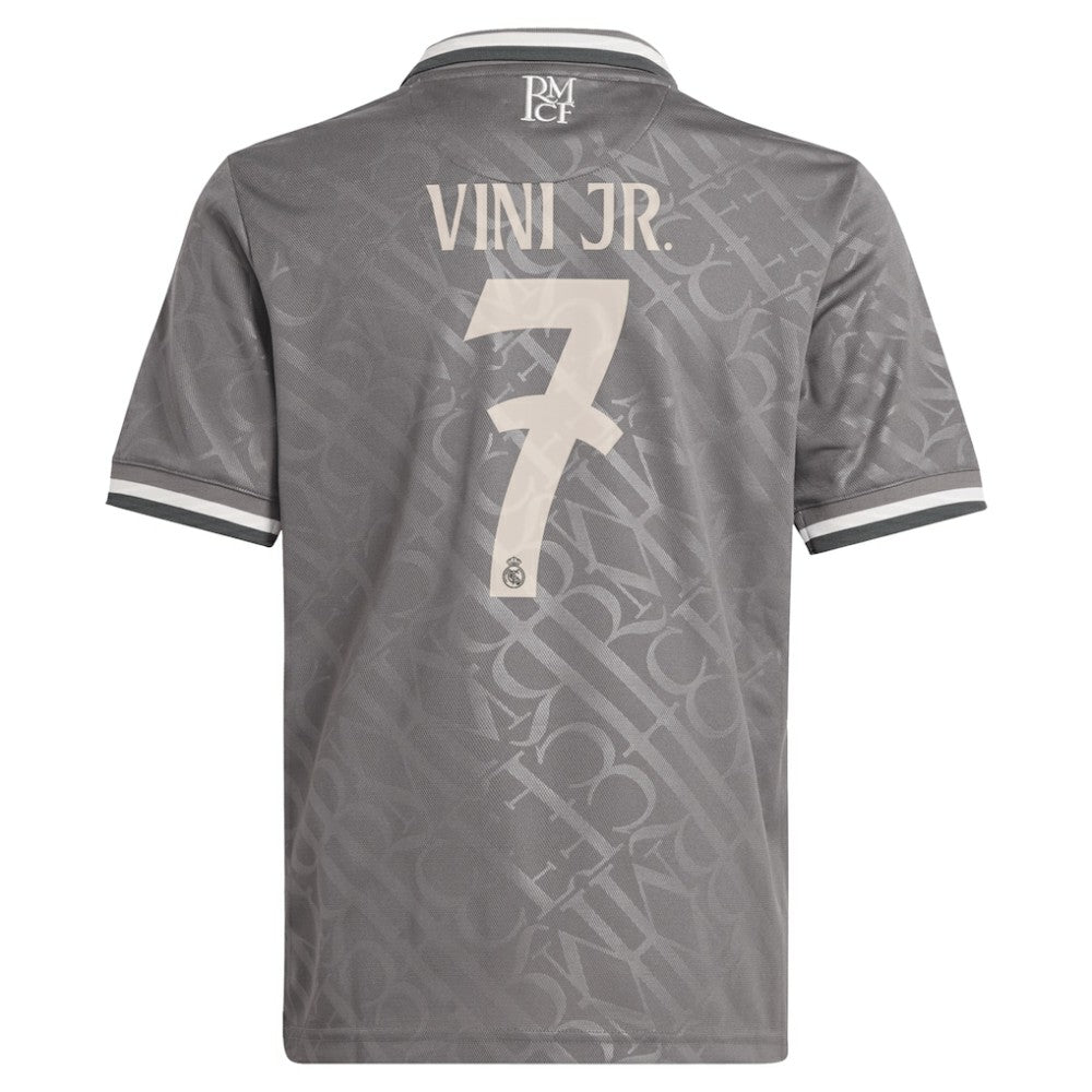Vini Jr. Real Madrid Originals Youth 2024/25 Third Replica Player Jersey Charcoal
