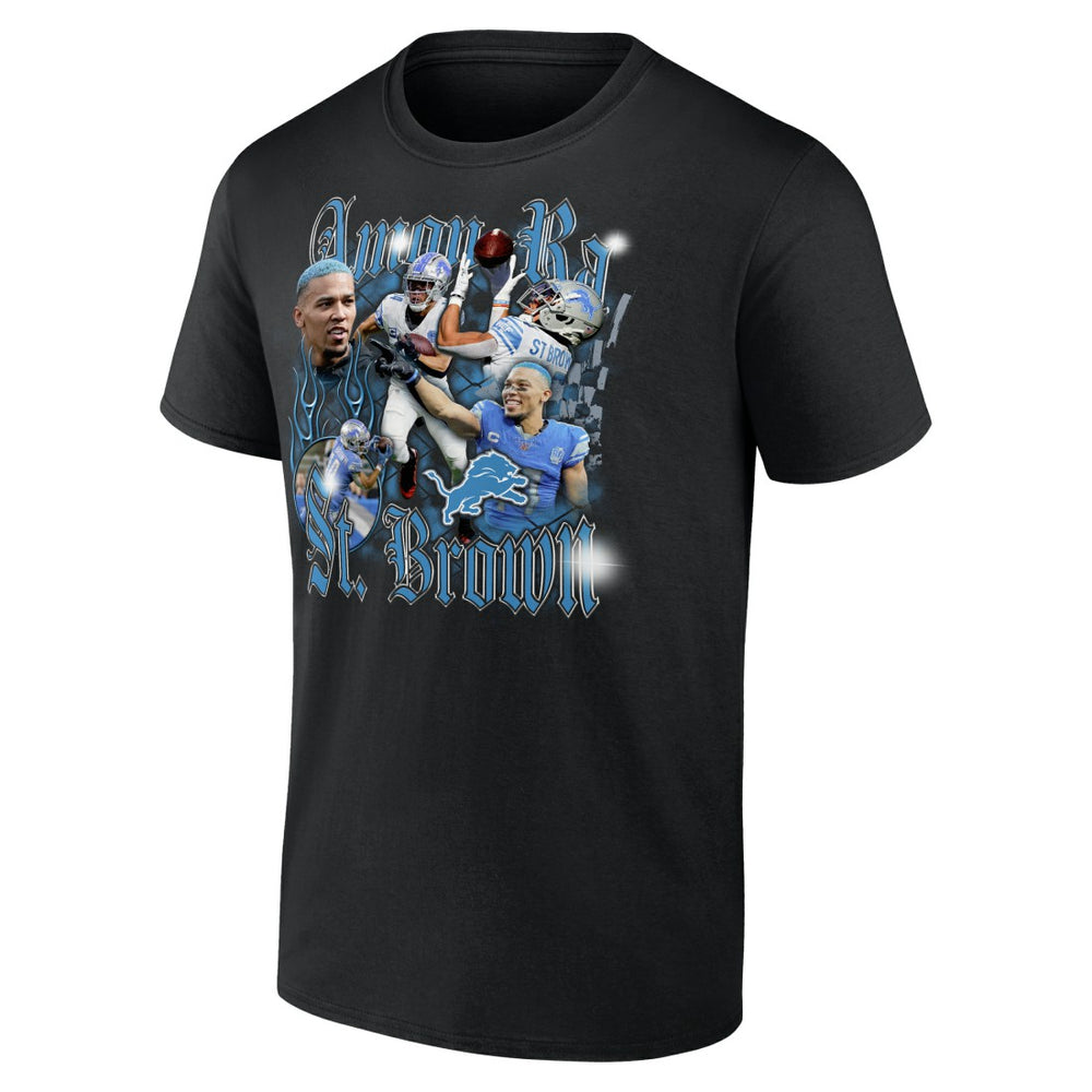 Amon-Ra St. Brown Detroit Lions Notorious Player Graphic T-Shirt Black