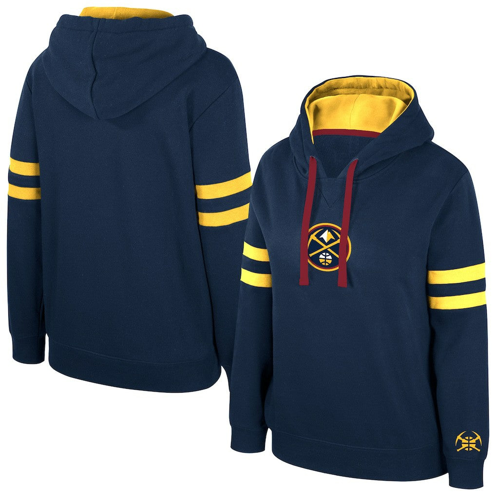 Denver Nuggets Stadium Essentials Women's Road Game Pullover Hoodie Navy