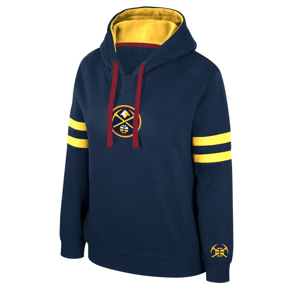 Denver Nuggets Stadium Essentials Women's Road Game Pullover Hoodie Navy