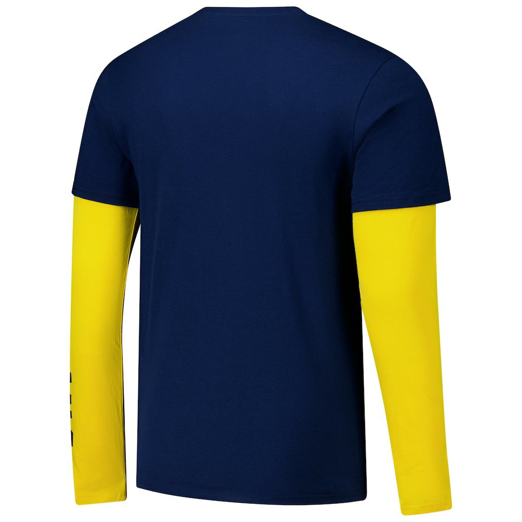 Indiana Pacers Stadium Essentials Unisex Spectator Twofer Long Sleeve T-Shirt Navy