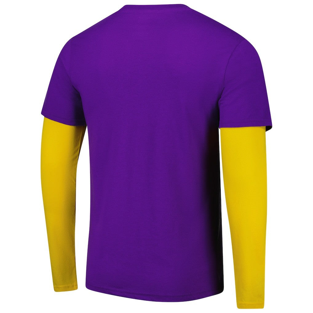 Los Angeles Lakers Stadium Essentials Unisex Spectator 2fer Long Sleeve T-Shirt Purple