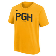 Roberto Clemente Pittsburgh Pirates Nike Youth Fuse City Connect Name & Number T-Shirt - Gold T-shirts