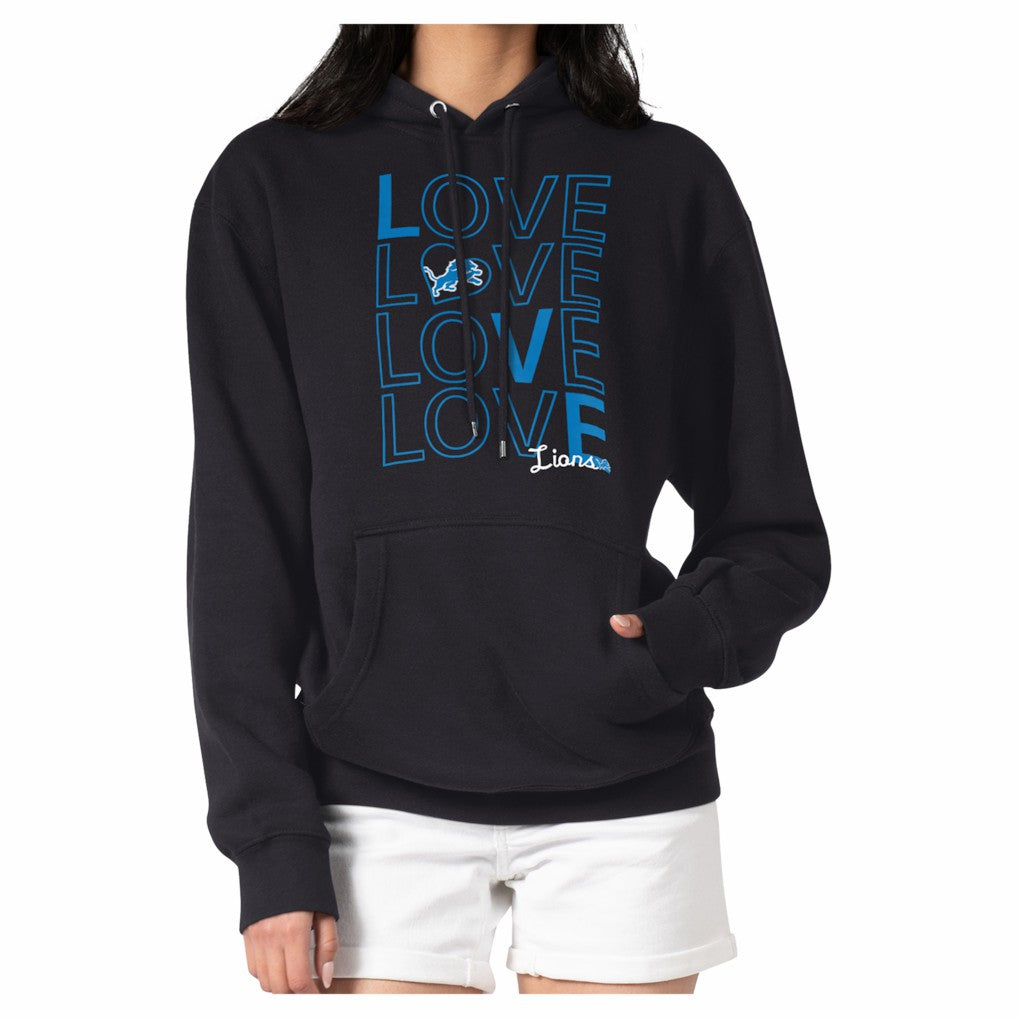 Detroit Lions G-III 4Her by Carl Banks Women's Love Team Fleece Tri-Blend Pullover Hoodie Black