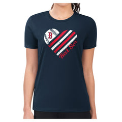 Boston Red Sox G-III 4Her by Carl Banks Women's Super-Slim Fit Lightweight Heart Graphic T-Shirt - Navy T-shirts