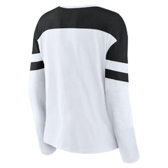 NHL Utah Mammoth Fanatics Women's Frozen Notch Neck Bi-Blend Long Sleeve T-Shirt - White