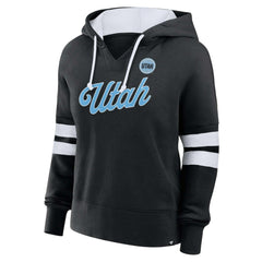 NHL Utah Mammoth Fanatics Women's Oversized Seize V-Neck Pullover Hoodie - Black