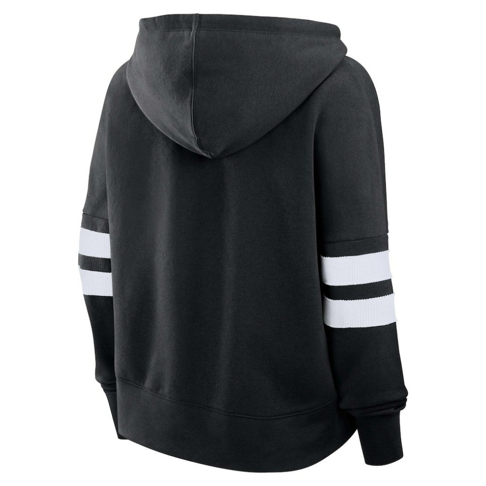 NHL Utah Mammoth Fanatics Women's Oversized Seize V-Neck Pullover Hoodie - Black