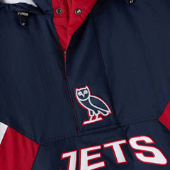 NHL Winnipeg Jets OVO x Starter Half-Zip Hooded Jacket - Navy