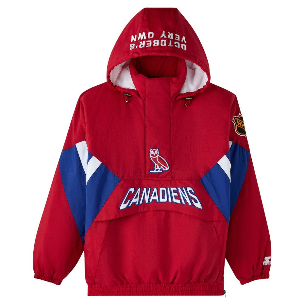 NHL Montreal Canadiens OVO x Starter Half-Zip Hooded Jacket - Red