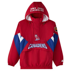 NHL Montreal Canadiens OVO x Starter Half-Zip Hooded Jacket - Red