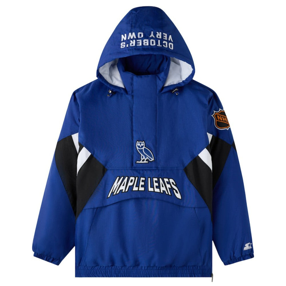 NHL Toronto Maple Leafs OVO x Starter Half-Zip Hooded Jacket - Blue