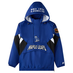 NHL Toronto Maple Leafs OVO x Starter Half-Zip Hooded Jacket - Blue