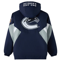 NHL Vancouver Canucks OVO x Starter Half-Zip Hooded Jacket - Blue