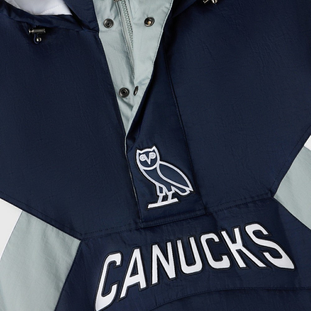 NHL Vancouver Canucks OVO x Starter Half-Zip Hooded Jacket - Blue