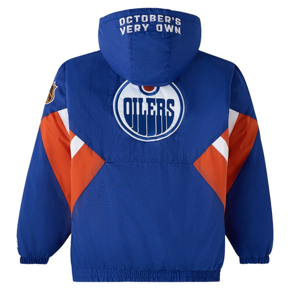 NHL Edmonton Oilers OVO x Starter Half-Zip Hooded Jacket - Royal