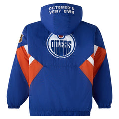 NHL Edmonton Oilers OVO x Starter Half-Zip Hooded Jacket - Royal