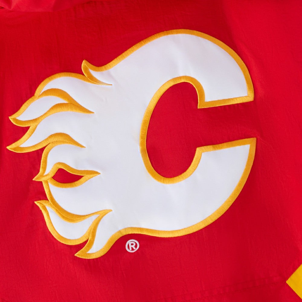 NHL Calgary Flames OVO x Starter Half-Zip Hooded Jacket - Red