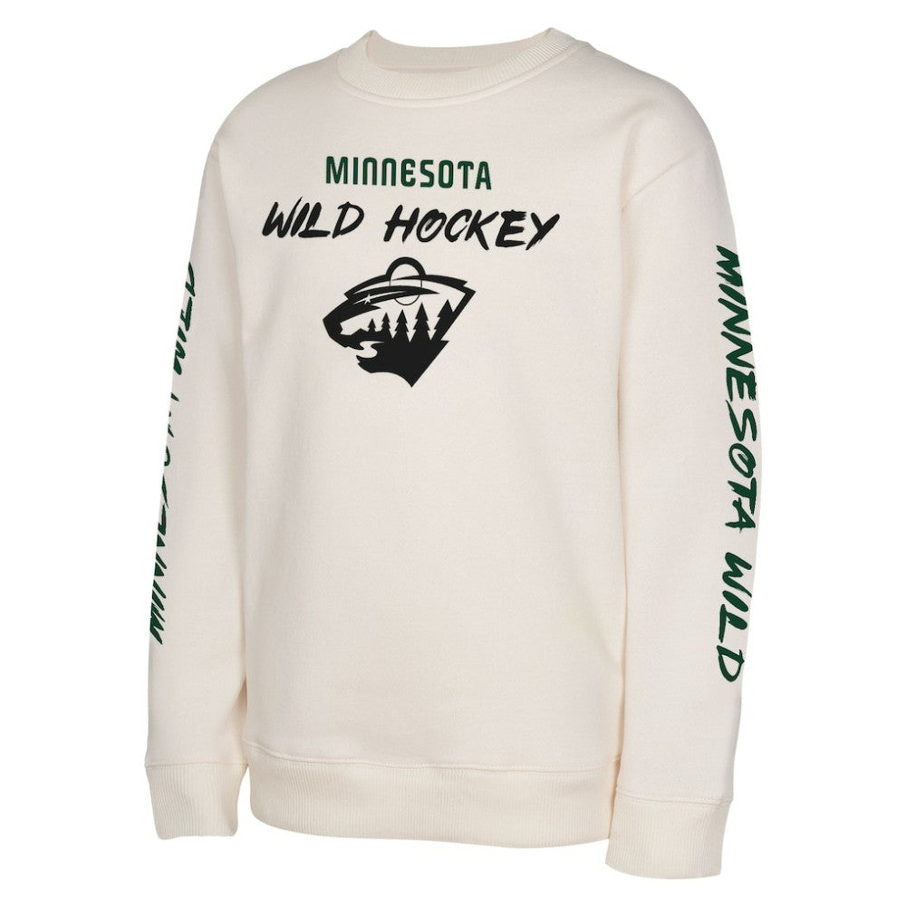 NHL Minnesota Wild Youth Star Power Pullover Sweatshirt - Cream
