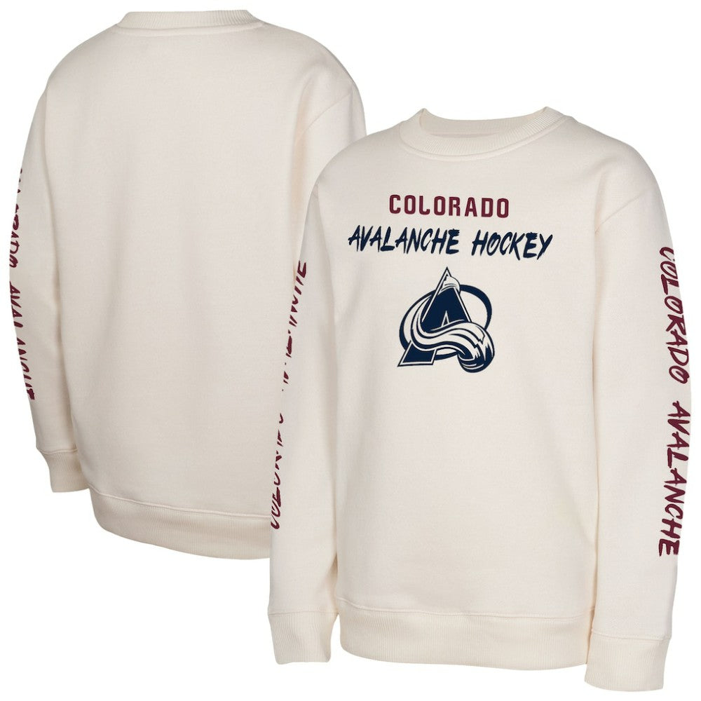 NHL Colorado Avalanche Youth Star Power Pullover Sweatshirt - Cream