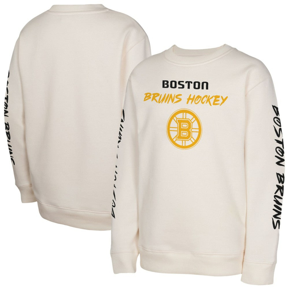 NHL Boston Bruins Youth Star Power Pullover Sweatshirt - Cream